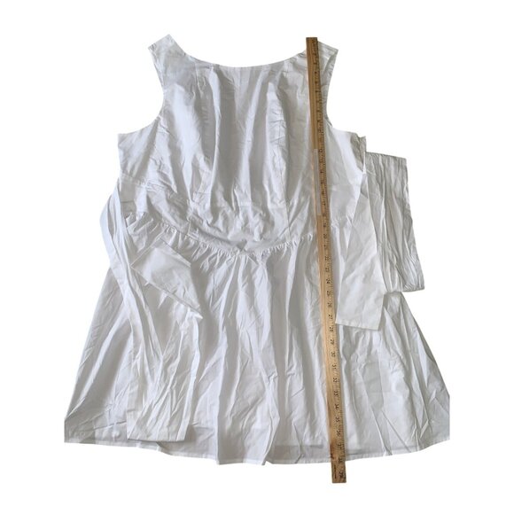 Wild Fable Womens White Sleeveless Cotton Dress With Tie Back & Pleated Skirt 2X - Picture 8 of 12